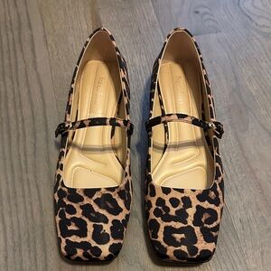 Franco Sarto Leopard Print Mary Jane Flats